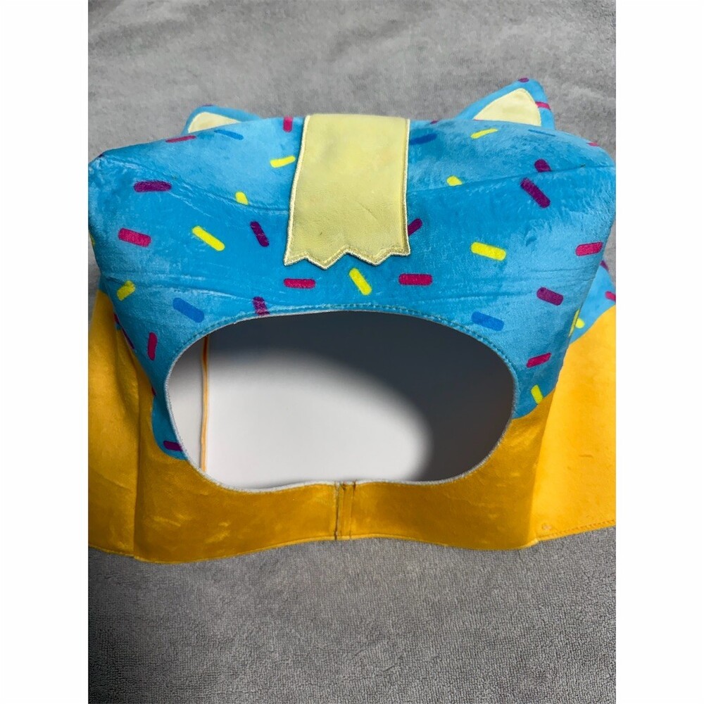 LankyBox Giant Foxy Plush Headpiece Mask Costume Accessory Blue Yellow